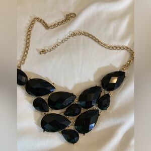Black‎ Jeweled Bib Necklace
